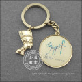 Leather Key Ring, Gold Plated Metal Keychain (GZHY-KA-070)